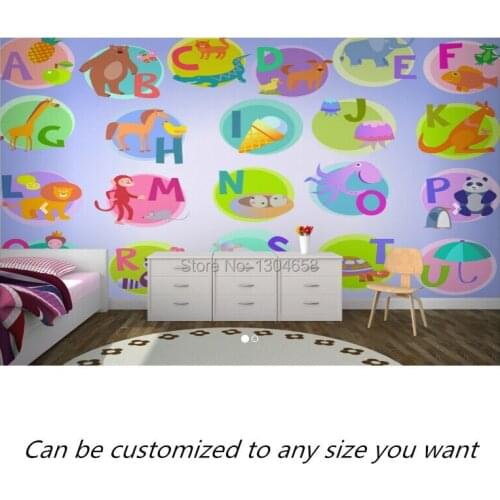 Free shipping custom mural Alphabet Nursery Wallpaper Mural large bedroom, living room TV backdrop wallpaper