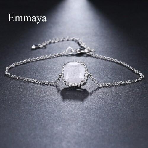 Emmaya Brand Fashion Gorgeous Multicolor Elegance Adjustable Tetragonum Crystal Zircon Bracelets For Woman Wedding Party Gift