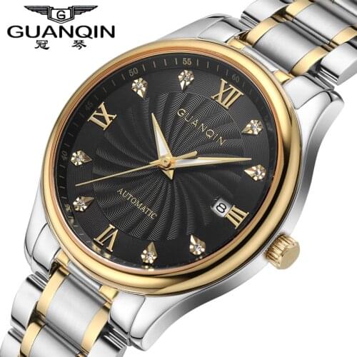 Luminous GUANQIN Mechanical Men Watches Waterproof Hardlex Casual Famous Brand Watch Watched Luxury Fashion Men Watches Clock