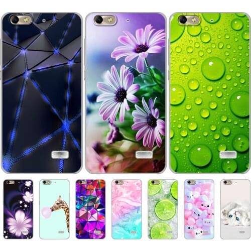 Cover phone case for huawei honor 4C soft tpu silicon transparent back cover 360 full protective printing clear coque