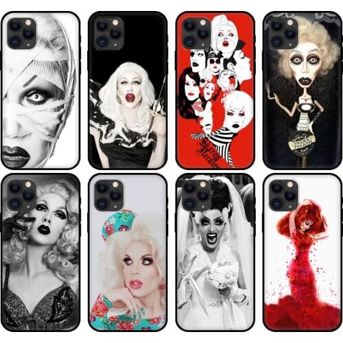 Black tpu case for iphone 5 5s se 2020 6 6s 7 8 plus x 10 XR XS 11 12 mini pro MAX back cover RuPauls Drag Race Fashion
