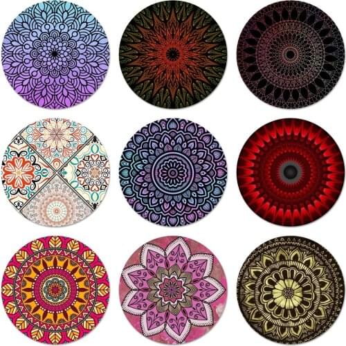Artist mandala patterns Icons Pins Badge Decoration Brooches Metal Badges For Clothes Backpack Decoration 58mm