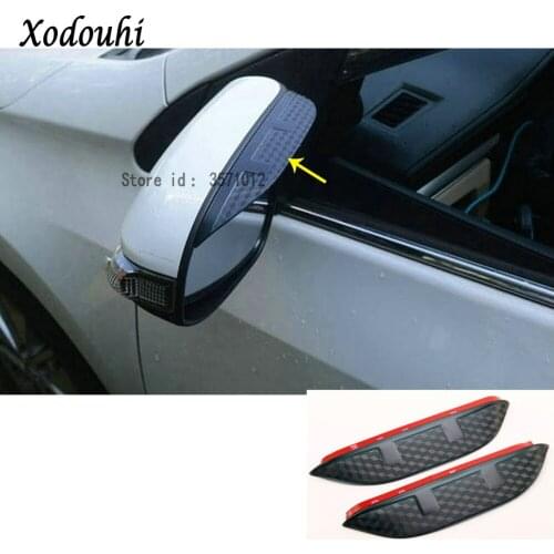 For Renault Captur 2015 2016 2017 Stick rear Rearview glass Mirror trim Rain Eyebrow Shield Sun Visor Shade plastic frame 2pcs