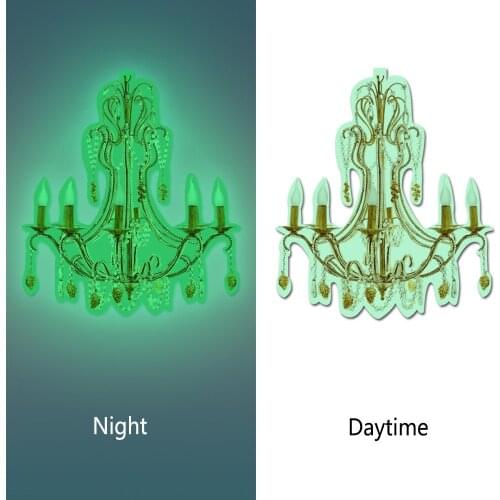 European hot sell 3 d creative noctilucent luxury crystal chandeliers wall stickers Background of bedroom luminous wallpaper