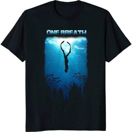 Freediving One Breath Dive Apnoe Ocean Sea T-Shirt Mens Summer Cotton Short Sleeve O-Neck T Shirt New S-3XL