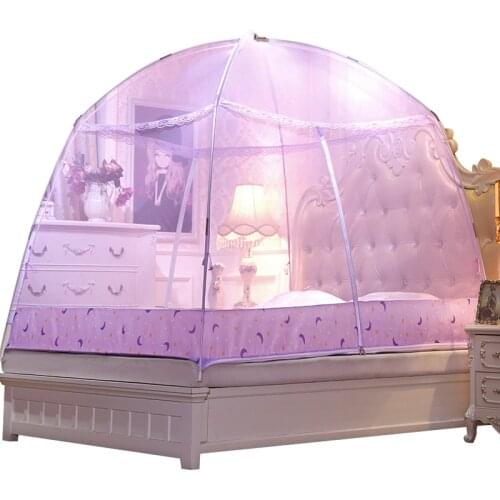 Summer Mongolian Yurt Mosquito Net Double bed curtain Folding Anti Insect Net Mesh Kids Anti-falling bed net Canopy Dome Tent Q