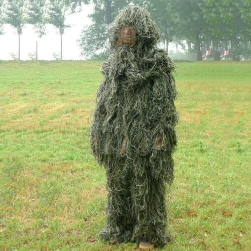 Men s 3D Ghillie Military Bionic Latent hunt photography Suits Camouflage Sniper Bowhunting set Clothing Military clothes