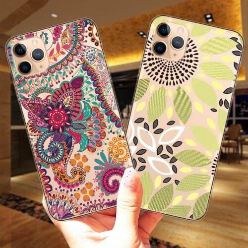 Flowers Leaves Soft Silicone Case For iPhone 11 12 Mini Pro XS Max X XR 6 6S 7 8 Plus 5 5S SE 2020 SE2 Sexy Floral Phone Cover