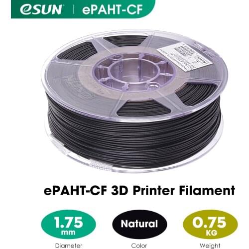 ESUN Refus Carbon Fiber Filled Nylon Filament PA6CF 1.75mm 3D Printer Filament 1KG Spool 3D Printing Filament for 3D Printers