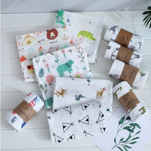 120cm*110cm Swaddle Blanket Baby Blanket Bamboo Muslin Blanket Kids Baby Bath Towel Blankets Newborn Blanket Swaddle Cotton