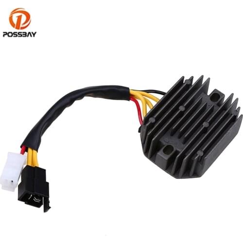 POSSBAY Motorcycle Regulator Rectifier Aluminum Black Regulator Rectifier DC12V for Suzuki DR250 DR350 1991 1992 1993 1994 1995