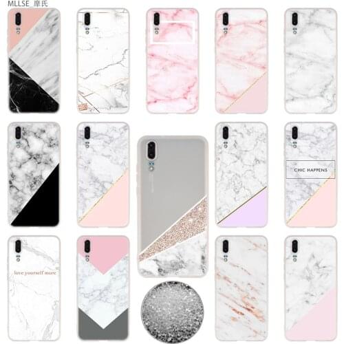Cover Soft Silicone Cases For Huawei P40 P30 P20 Pro P10 Lite E Plus P Smart Z 2020 2019 Fashion Marble Stone Rock marble