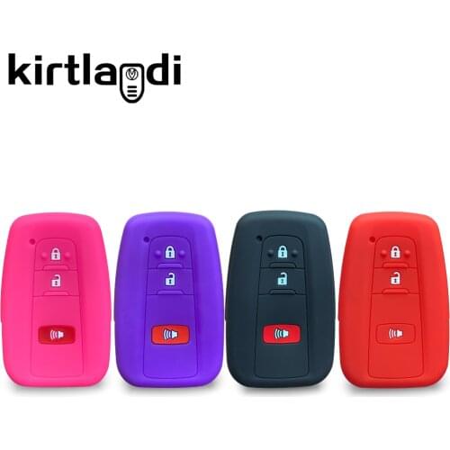 Silicone Key Cover Holder Shell for Toyota RAV4 Prius Camry 70 Corolla Prado 2021 2020 2019 2018 2017 2016 Case Remote Control