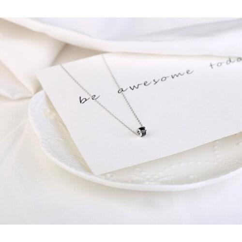 Free Shipping 100% 925 Sterling Silver Pendant Chain Necklace For Women Fashion Ceramics Charm Women Fashion Jewelry