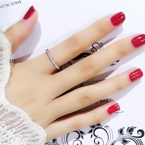 Hot couple ring women single row drill ring rose gold jewelry high Quality Crystal ring