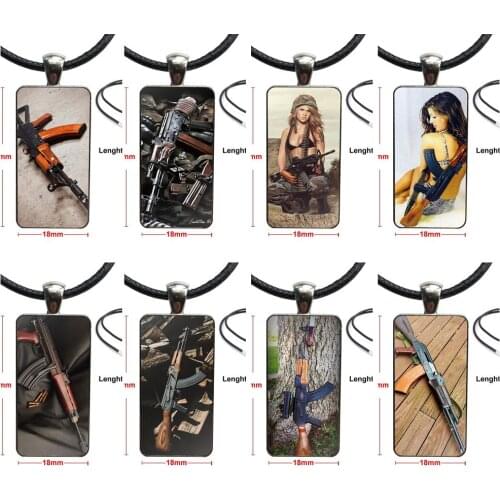 For Women Party Ak-47 Fashion Necklace Handmade Rectangle Shape Choker Necklace Jewelry Multi Designs