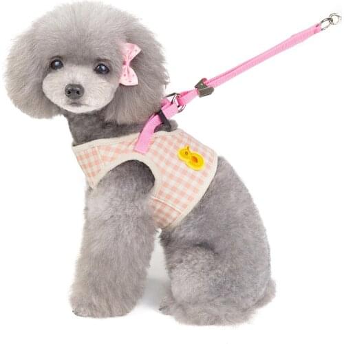 Fashion Cartoon Vest Dog Harness and Leash Set Small Pet Dog Cat Chest Back Dog Chain Puppy Harness