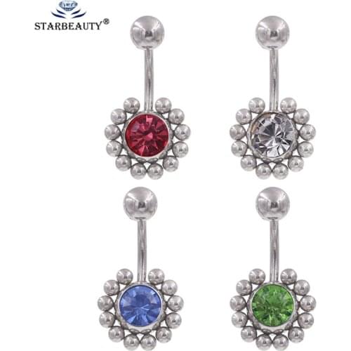 1Pc Crystal Belly Button Bar Barbell Ring Body Piercing Navel Chain Anchors Rudder Pendant Navel Ring Body Jewelry