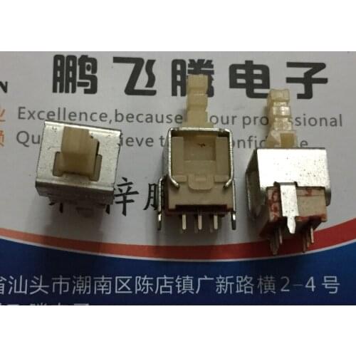 2PCS/lot Japan self-locking switch double row 6 foot with bracket power switch power amplifier travel switch vertical PSVP-P2