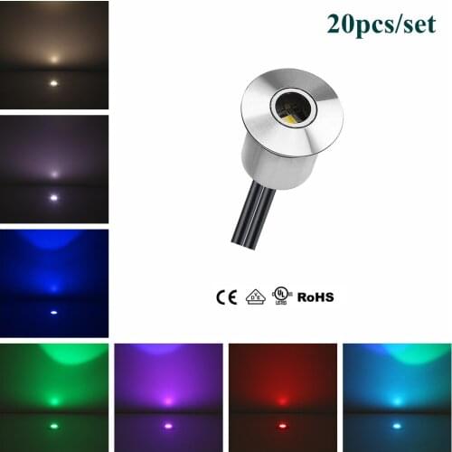 20pcs/Lots IP67 Stainless Steel Led Stair Light 0.8inches Diameter Mini Led Spotlight in the ground Underground Lamps