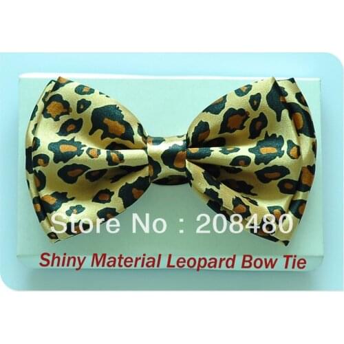 2020 Shiny Material "Leopard" pattern Bowtie Men`s Unisex Tuxedo Dress Bow tie Brand new Gift Cravat Butterfly Knot Neckwear