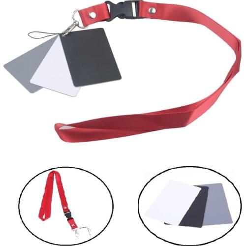 3 in 1 White Black Grey Balance Cards 18 Degree Gray Card S Size with Neck Strap Photography Accessories for Digital Cameras New