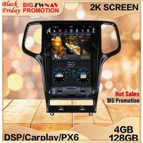 4+128G Tesla Screen Carplay For 2010 2011 2012 2013 JEEP Grand Cherokee Android 9 Unit Multimedia Player GPS Audio Radio Stereo