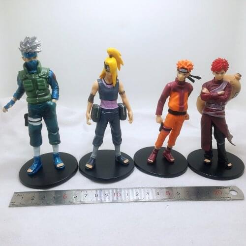 4Pcs/set Newest Anime Naruto Action Figures Cartoon Hatake Kakashi Gaara Deidara Collection Model Doll Toys Gifts