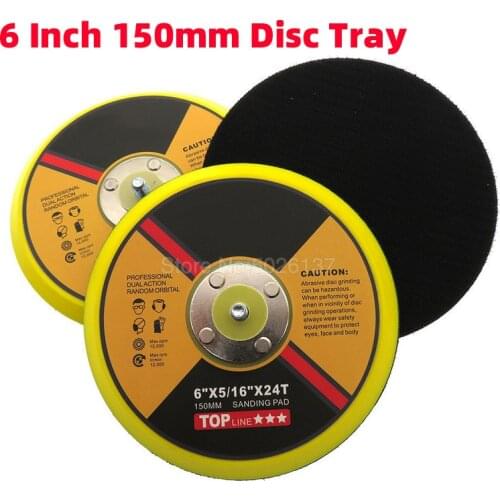 6 Inch 150MM Pneumatic Plate Tray Back Self-adhesive Polishing Pad Sandpaper Sucker Disc Electric Grinder Polisher Sanding Tool