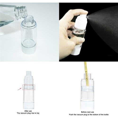 6PC 15ml 30ml 50ml Mini Portable Vacuum Spray Bottle Empty Perfume Refillable Plastic Travel Bottles Free Shipping