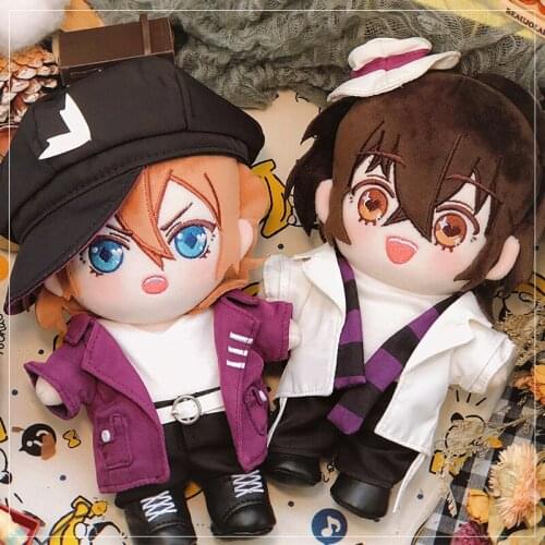 Anime Bungo Stray Dogs Dazai Osamu Nakahara Chuuya Cute DIY Change Suit Dolls Plush Toy Dress Up Clothing Pillow Cosplay Gift