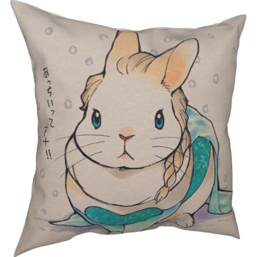 Lovely pet rabbit printed pillow case animal linen pillow case residential culture home decoration pillow case
