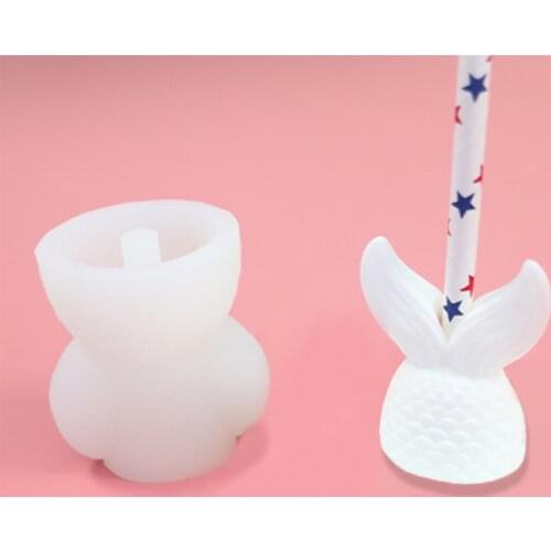 DIY Silicone Straw Toppers Mold Mermaid Tail Straw Topper Mould For Straw Silicone Mold Baking Supplier