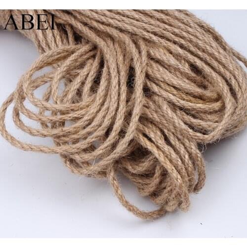 5mm 10yards Natural Burlap Rope DIY Wedding Party Gift Box Wrapping Ribbon Handmade Jute Craft Braid Hemp Lace