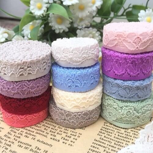 100Meters Lace Trim Elastic Band Edge Adorn Baby Clothes Skirts Underwear Waistband hair Elastic Bands Nylon Webbing Trim