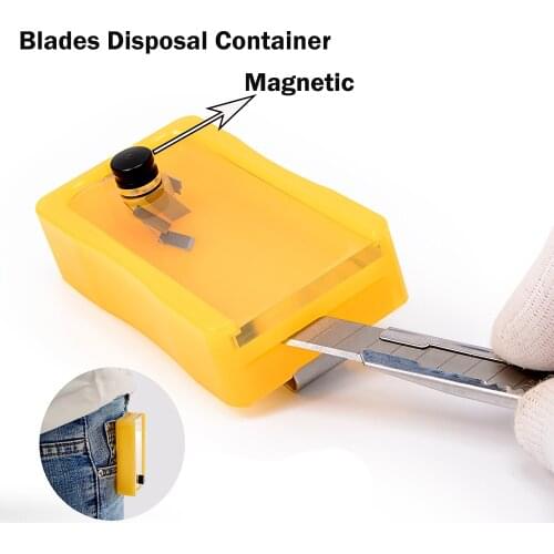 FOSHIO Safety Trash Blades Disposal Container for Snap Off Knife Vinyl Car Wrap Carbon Film Sticker Cutter Blade Storage Box