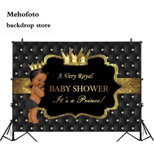 Mehofoto Crown Royal Backdrop for Birthday Decoration Newborn Baby Shower Welcome to Our Prince Photo Booth Background 304