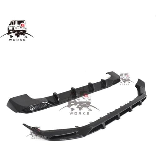 G wagon W464 topc style carbon fiber front lip with led lights and rear diffuser fit for G wagon W464 W463A G63 car bumper lip