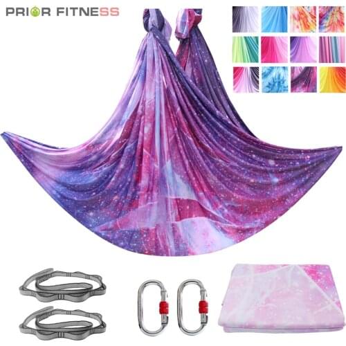 Yoga Hammock 11Yard/10M Nylon Aerial Yoga Swing Hammock Kit for Improved Yoga Inversions Flexibility Core Strength Ombre Dyeing