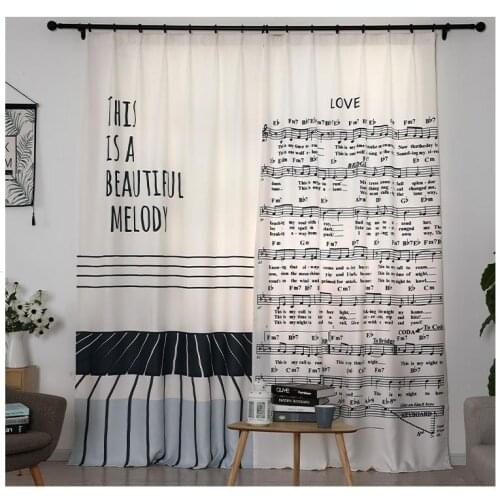 Personality curtains Custom finished curtain personality creative music thickened shading background curtain