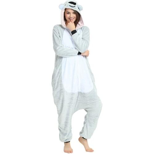 Koala Onesies Unisex Winter Unicorn Panda Onesie Women Nightwear Stitch Anime Costume Adult Flannel Sleepwear Pajamas