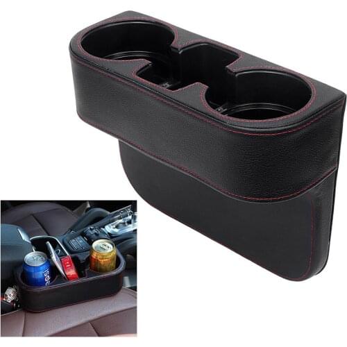 LEEPEE Car Seat Cup Holder Auto Drink Holder Phone Holder Stand Trash Can Car Storage Box Stowing Tidying Universal PU Leather