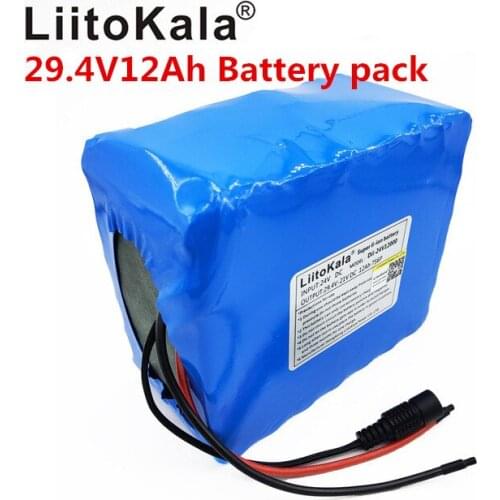 HK Liitokala 12Ah 7s6p 29.4V electric bicycle lithium battery 29.4V lithium ion battery does not include charger 29.4V