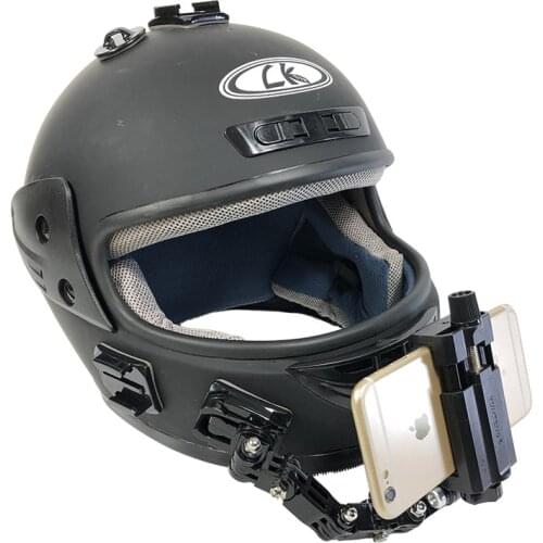 Mobile Phone Bracket Adjustable Helmet Curved Adhesive Side Mount for Iphone Samsung Xiaomi Huawei PHONE for GoPro 6 Sjcam Yi 4K