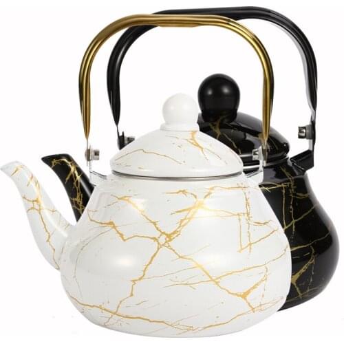Marble pear-shaped pot enamel pot enamel kettle household kettle coffee pot can be heated