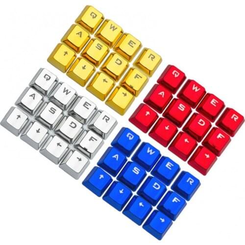 12 Pcs/Set PBT Gaming Keyboard Key Caps English Replacement Button Set for Game Keyboard Key Cap Switches game player