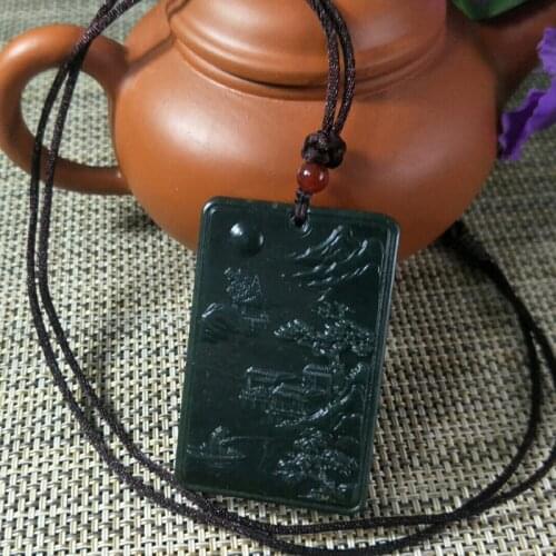 Natural He tian Jade Hand carving Jade Pendant Jewelry Lucky Exorcise evil spirits Auspicious Amulet Jade Pendant Fine Jewelry