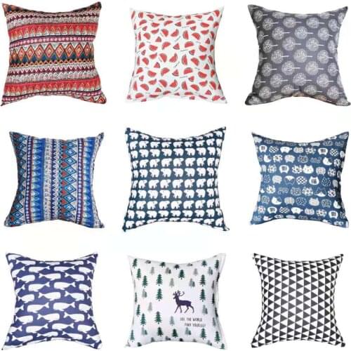 Geometry Cushion Cover 45x45 Polyester Pillowcase Decorative Sofa Cushions Pillowcover Home Decor Black Yellow Blue Pillow Cases