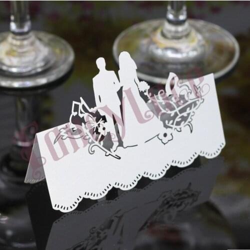 2017 New Laser Cut Pearl Paper Wedding Decoration Place Cards Bride and Groom Seat Cards Table Cards Wedding Invitations 50pcs
