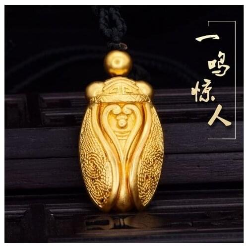 Laos Gold Dust Insect Pendant Pendant Inherits Ancient Method of Gold Plating Gold Insect Gold Cicada Necklace Jewelry